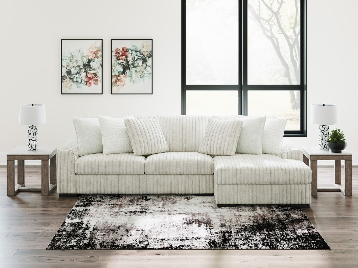 Stupendous 2-Piece Sectional with RAF Chaise In Alloy 25903S7