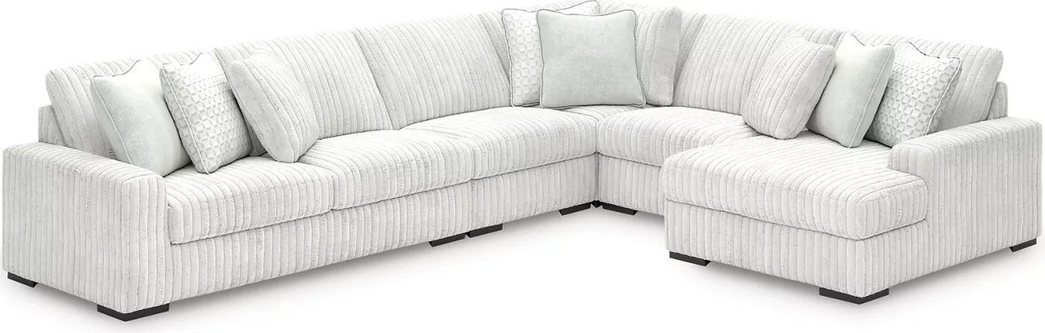Stupendous 5-Piece Sectional with RAF Chaise In Alloy 25903S9