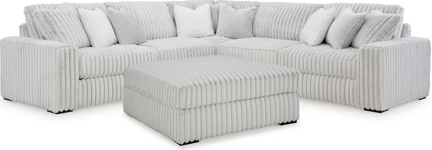 Stupendous 3-Piece Sectional and Ottoman In Alloy 25903U6