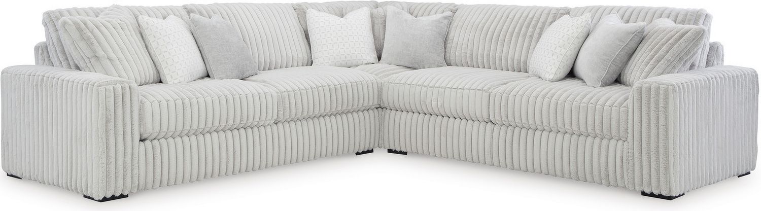 Stupendous 3-Piece Sectional and Ottoman In Alloy 25903U6