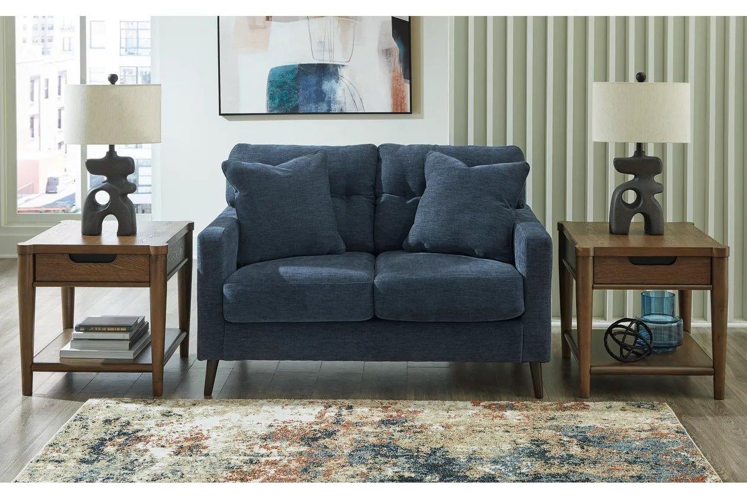 Bixler Loveseat In Navy 2610635