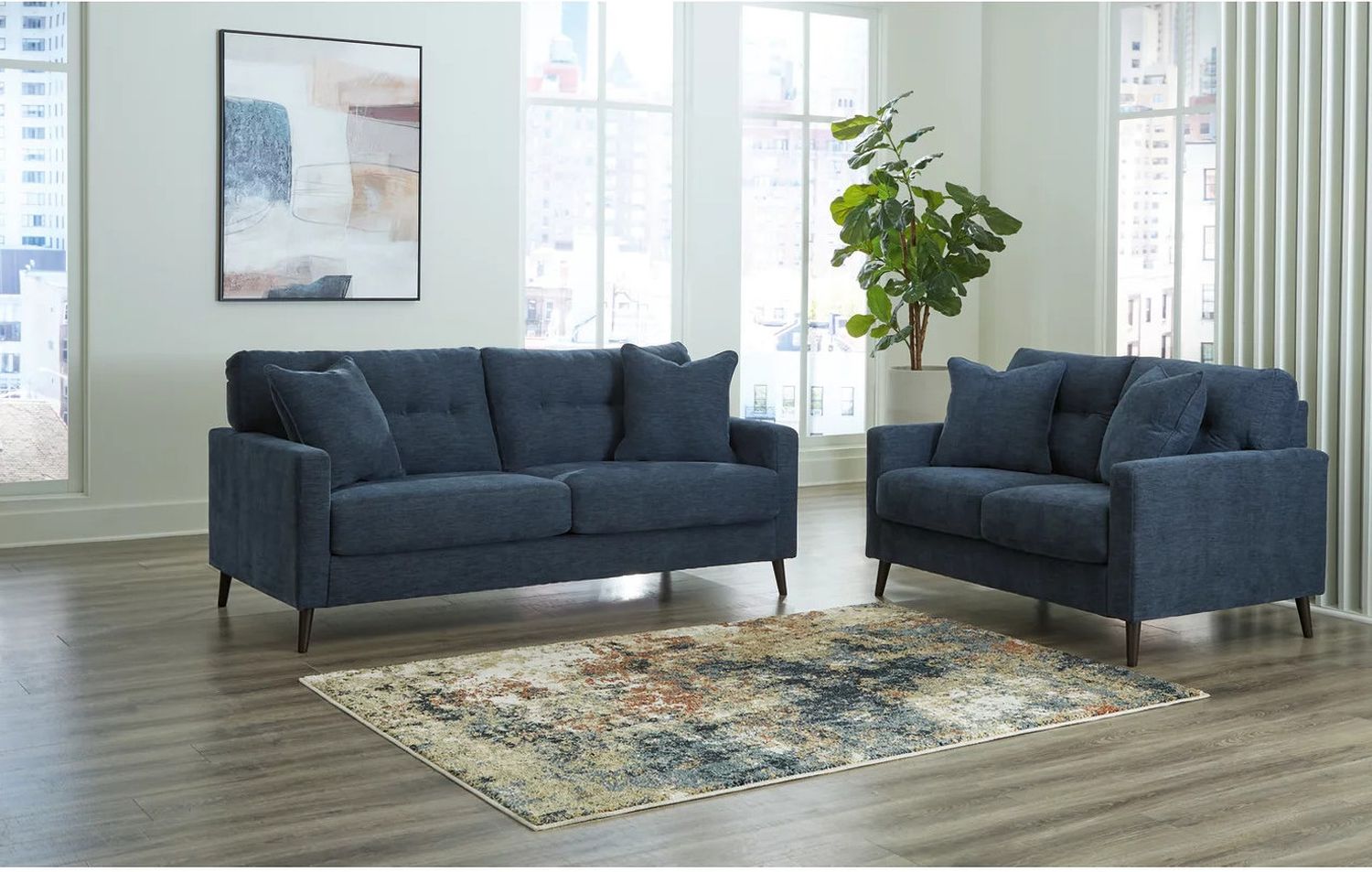 Bixler Living Room Set In Navy 26106U1