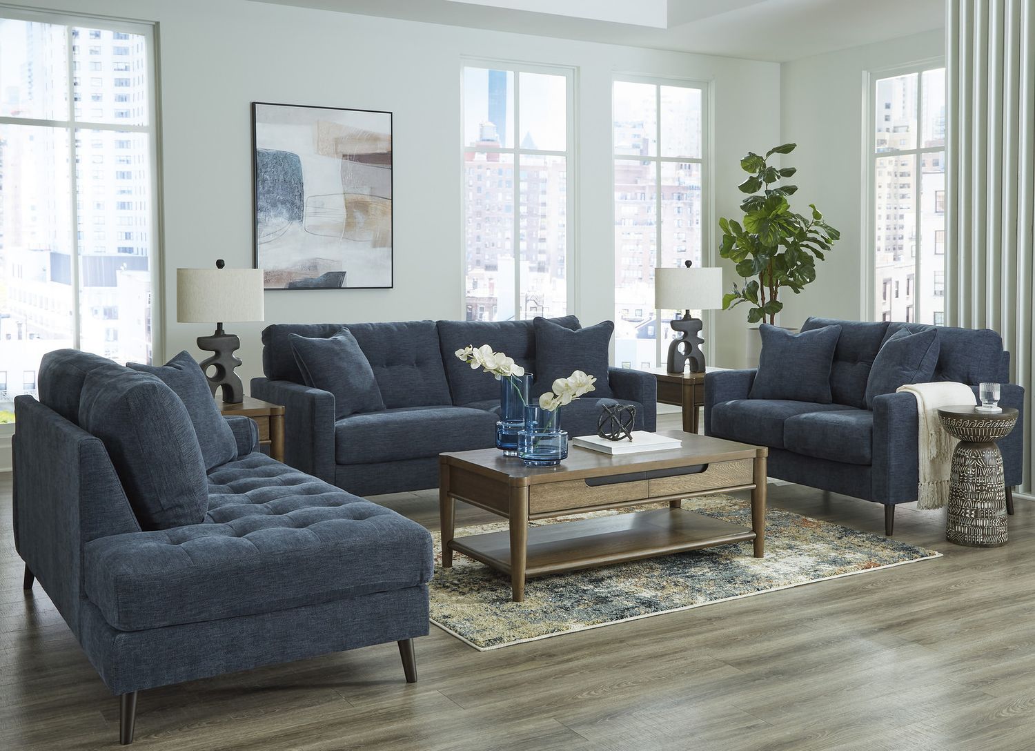 Bixler Living Room Set In Navy 26106U1