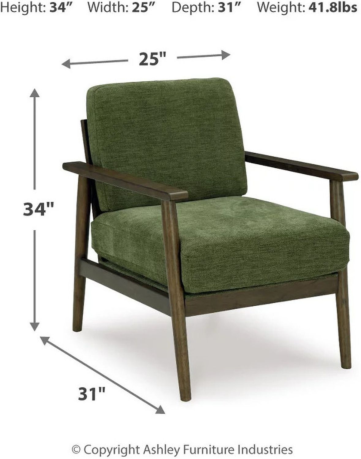 Bixler Showood Accent Chair In Olive 2610760