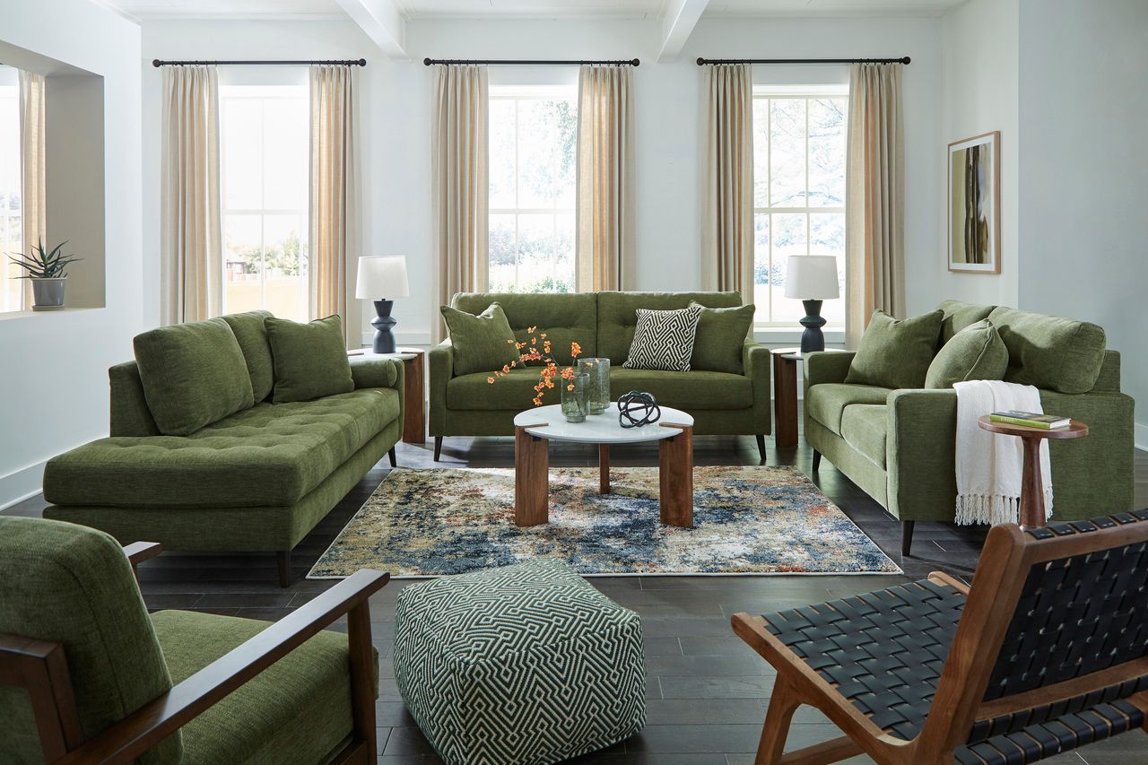 Bixler Living Room Set In Olive 26107U1