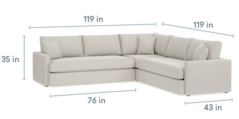 Allure Track Arm Bench Seat L-Shaped Sectional 2611BLSECTLLFCFC22219PREMIER