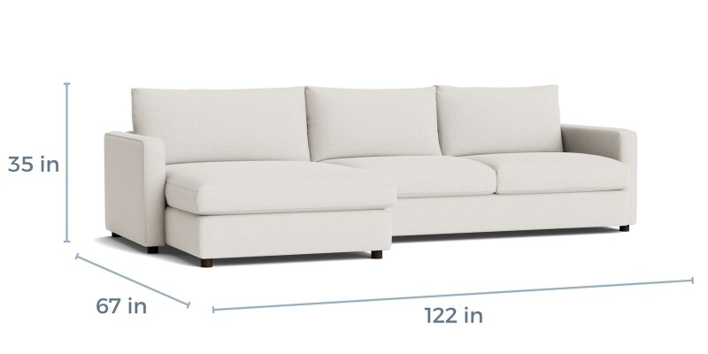 Allure Track Arm Chaise Sectional 2611LCSECTFC11