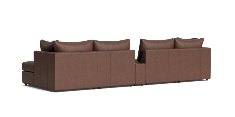 Beckham Leather Modular Chaise Sectional Sofa 2676CDCSECTLKIT55