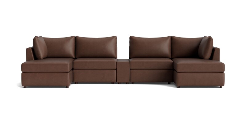 Beckham Leather Modular Chaise Sectional Sofa 2676CDCSECTLKIT61