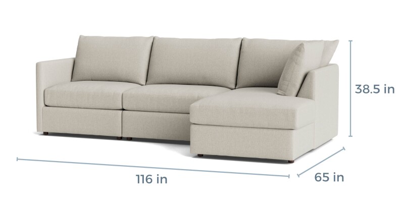 Beckham Thin Track Arm Modular Sofa with Ottoman 2676CSECT23KIT25