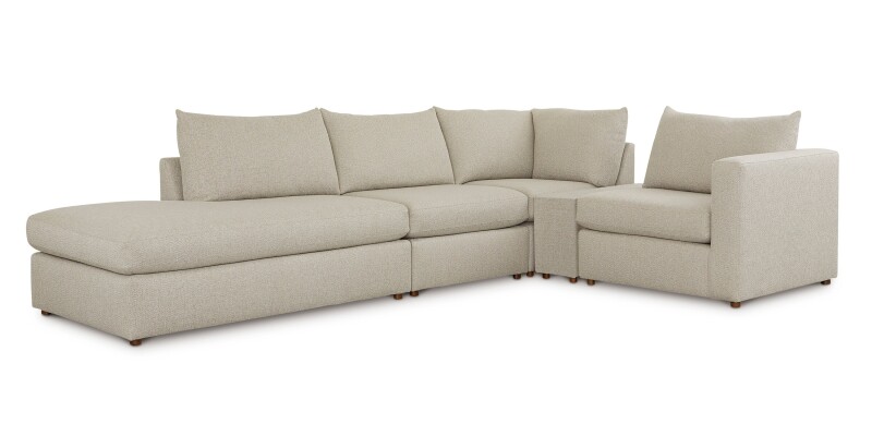 Beckham Bumper Modular Sectional with Console 2676CSECTLBFC