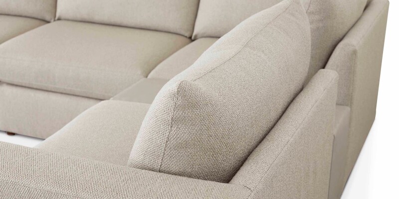 Beckham Bumper Modular Sectional with Console 2676CSECTLBFC