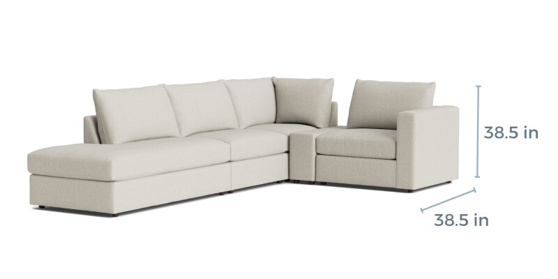 Beckham Bumper Modular Sectional with Console 2676CSECTLBKIT28