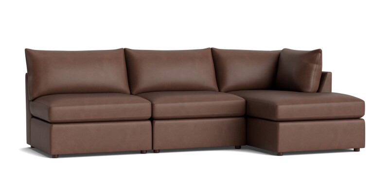 Beckham Leather Modular Chaise Sectional Sofa 2676CSECTLRKIT58