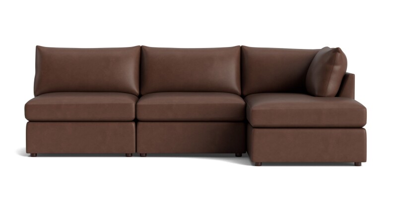 Beckham Leather Modular Chaise Sectional Sofa 2676CSECTLRKIT61