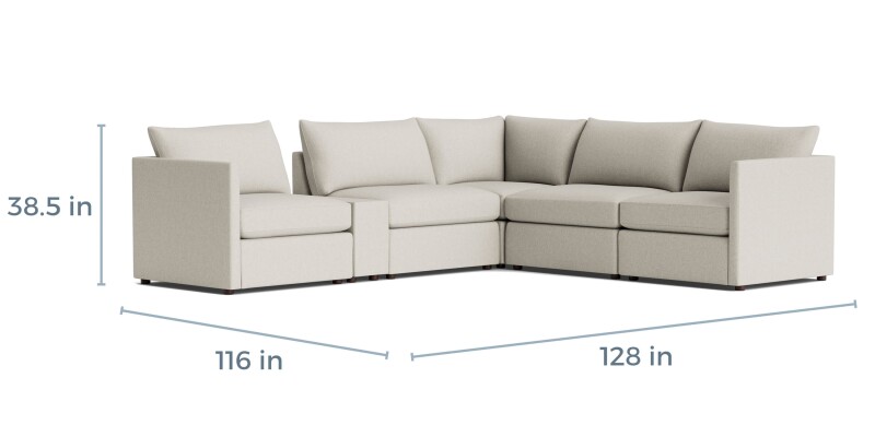 Beckham Thin Track Arm Modular L-Shaped Sectional 2676LSECTACKIT22