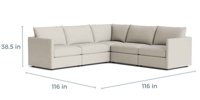 Beckham Thin Track Arm Modular L-Shaped Sectional 2676LSECTARMKIT21