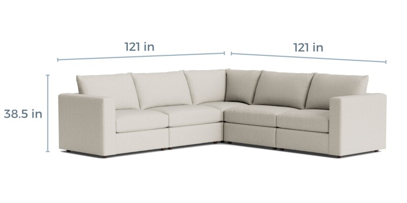 Beckham Track Arm Modular L-Shaped Sectional 2676LSECTWKIT21