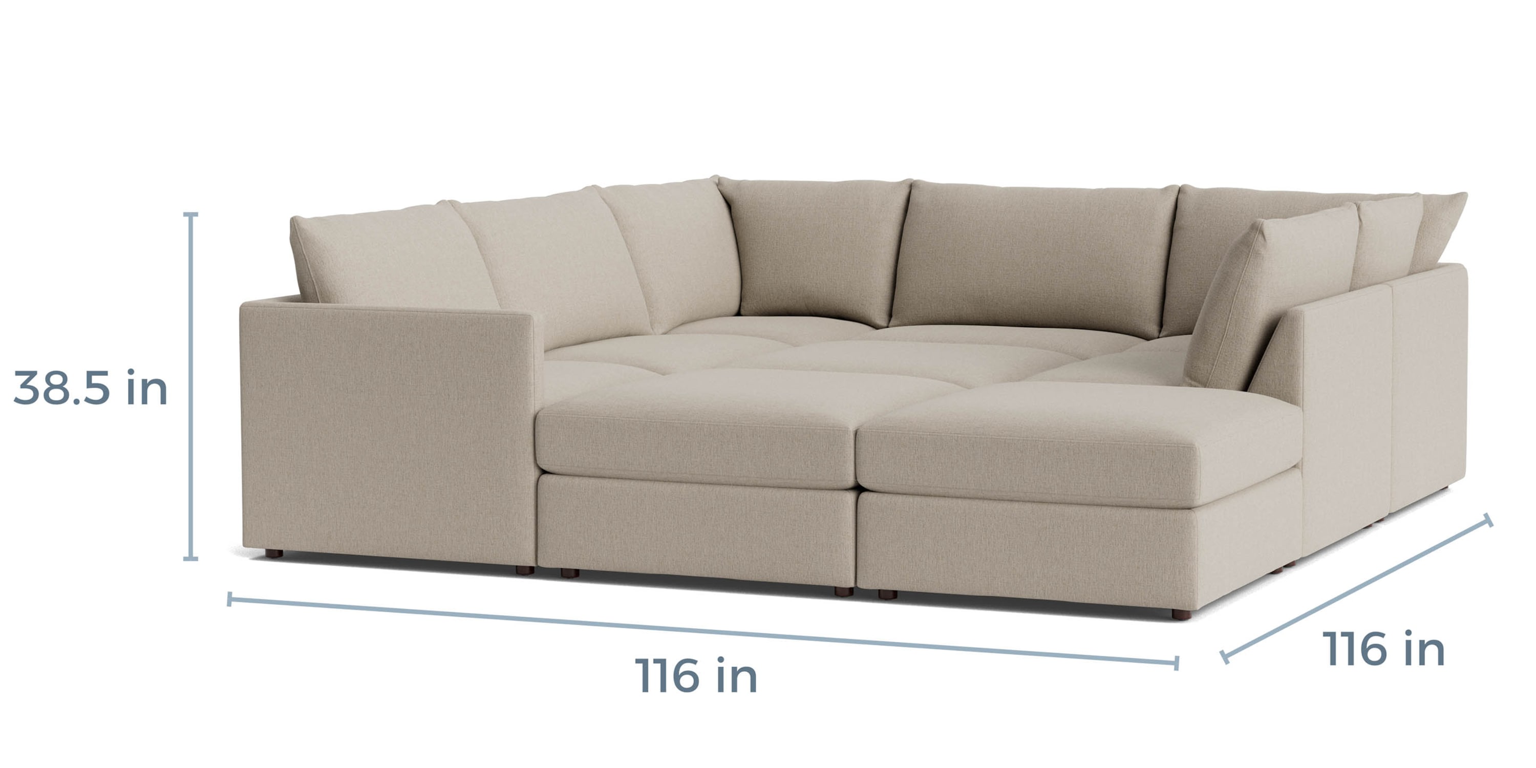 Beckham Thin Track Arm Modular Pit Sectional 2676PSECTFC2