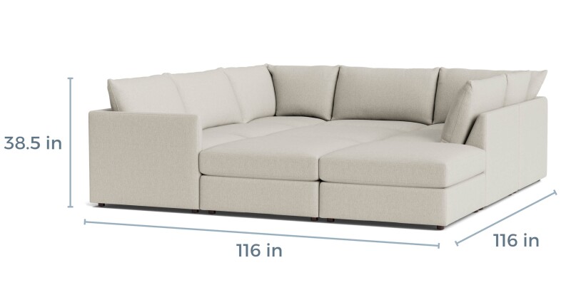 Beckham Thin Track Arm Modular Pit Sectional 2676PSECTKIT28