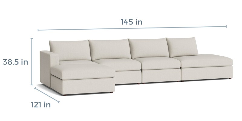 Beckham Bumper Modular L-Shaped Sectional 2676RBSECTWKIT34