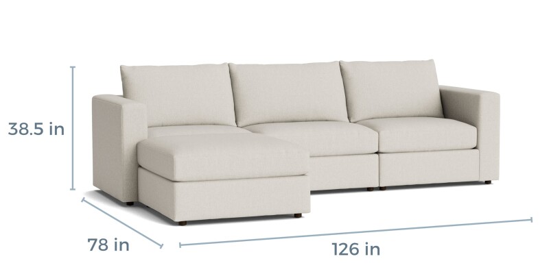 Beckham Track Arm Modular Sofa with Ottoman 2676SCSECTKIT33