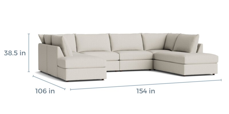 Beckham Bumper Modular U-Shaped Sectional 2676USECTBKIT29