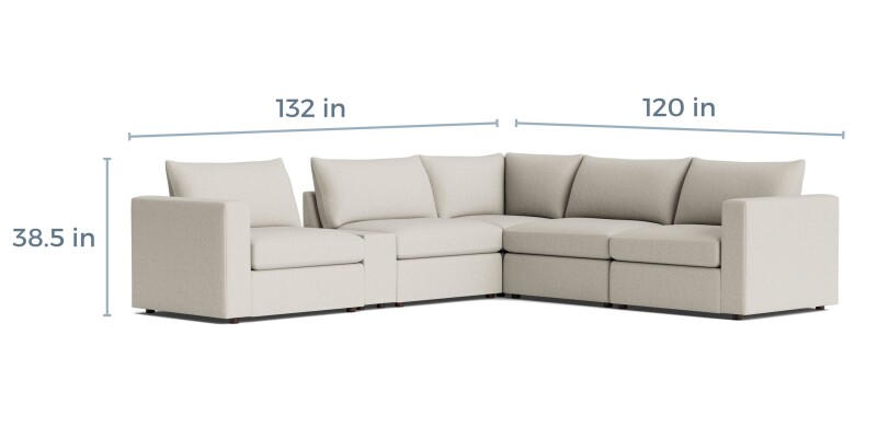 Beckham Track Arm Modular L-Shaped Sectional 2676WLSECTKIT23