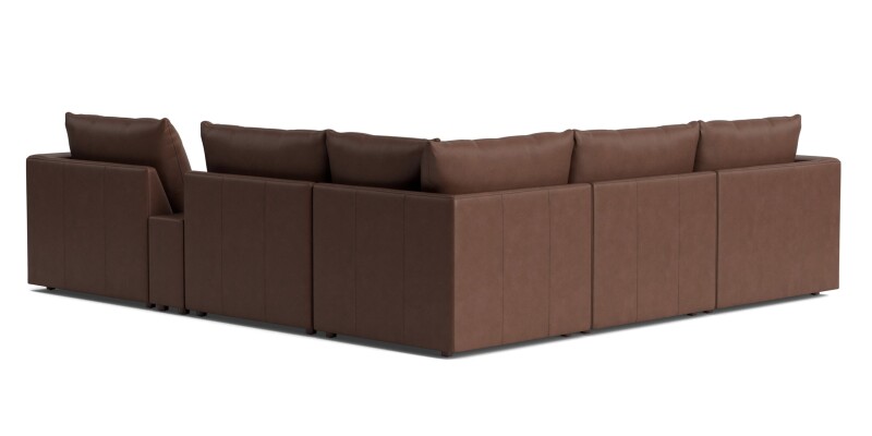 Beckham Track Arm Leather Modular Sectional with Console 2676WLSECTLKIT52
