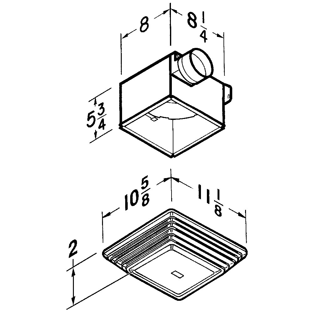 50 CFM Ventilation Fan/Light Finish Pack, 2.5 Sones 2678F