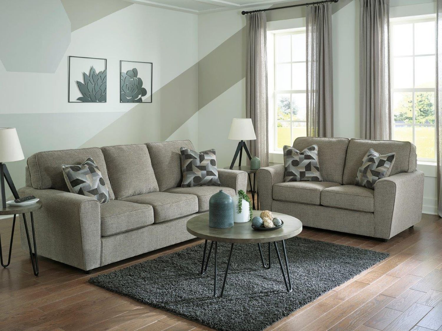 Cascilla Living Room Set In Pewter 26805U1