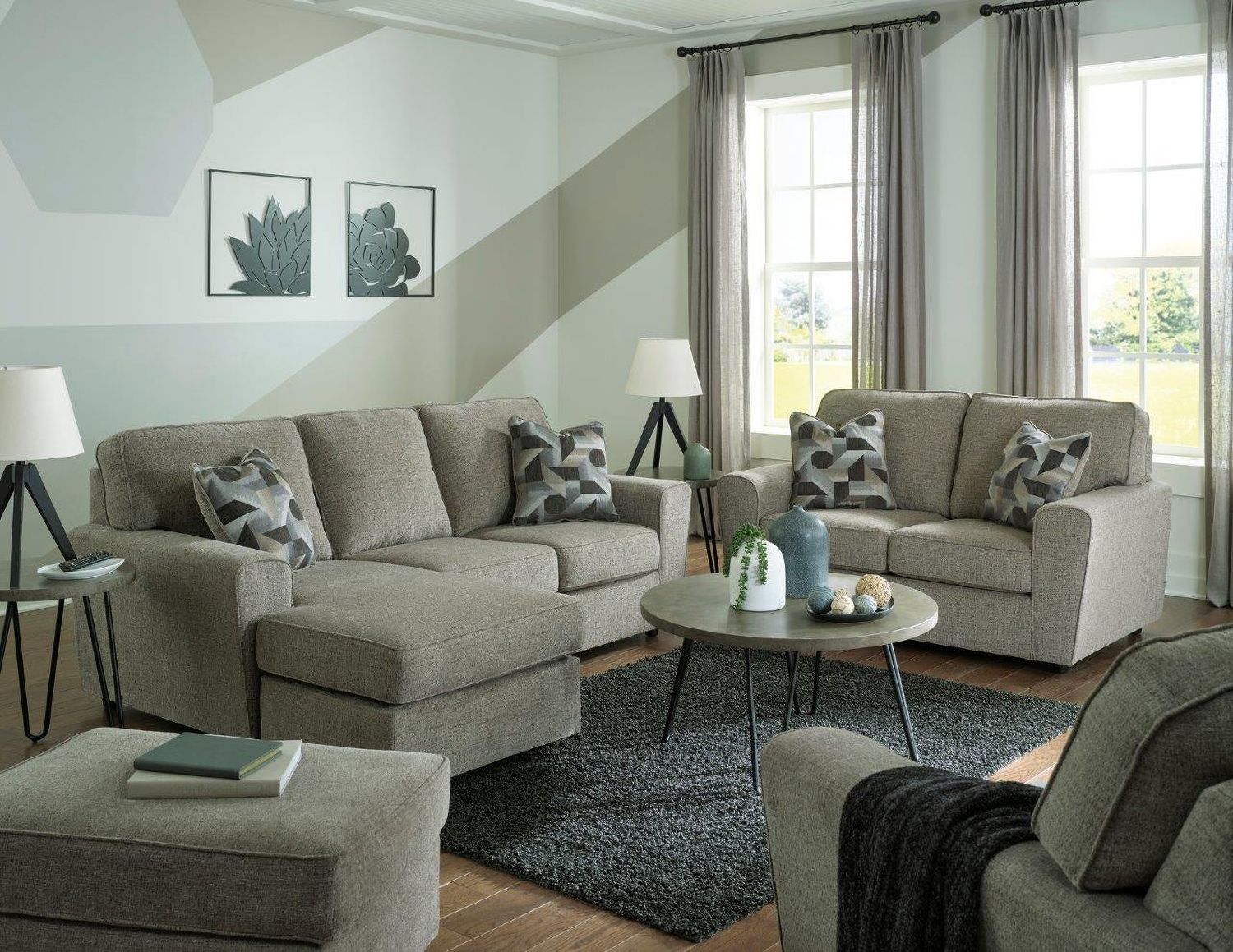 Cascilla Living Room Set In Pewter 26805U1