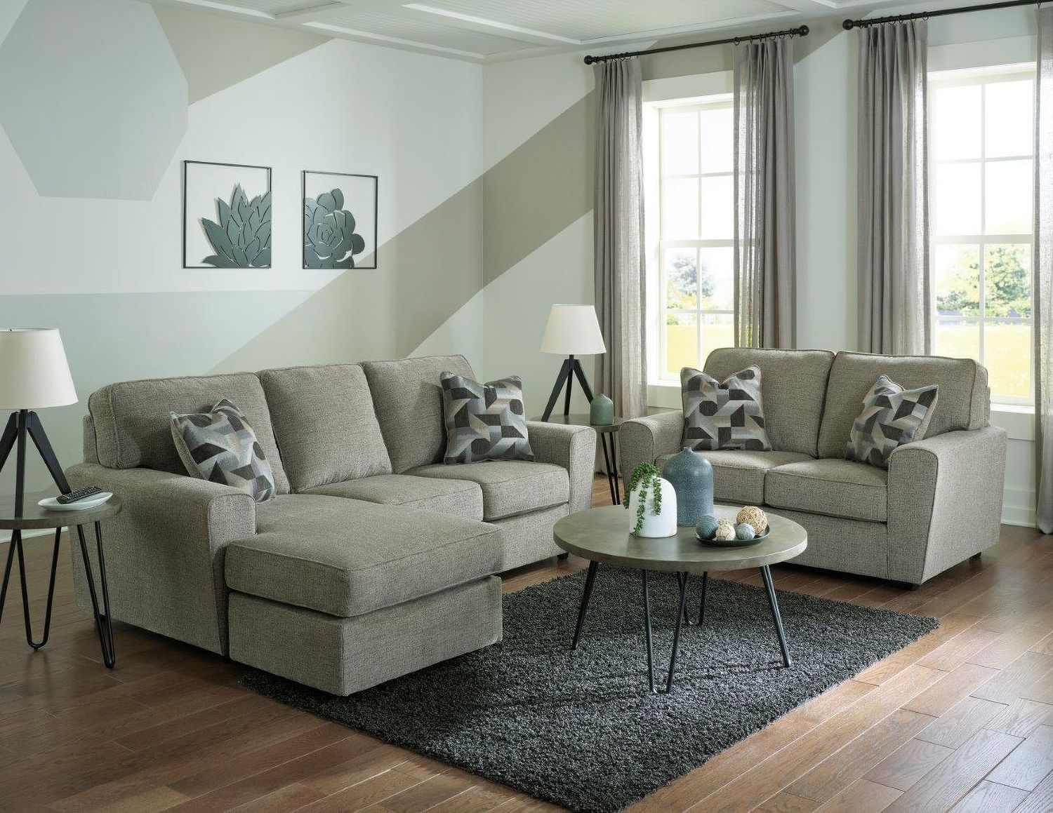 Cascilla Living Room Set In Pewter 26805U1