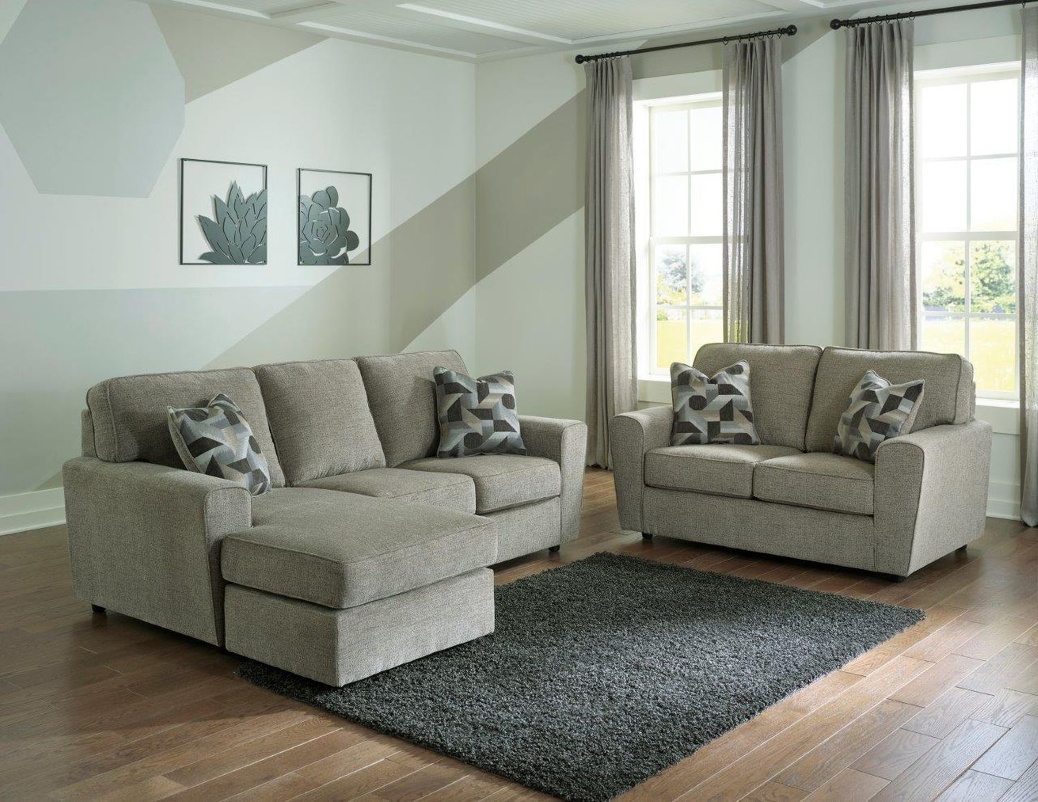 Cascilla Living Room Set In Pewter 26805U1