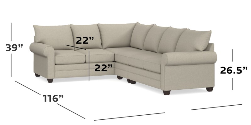 Alexander Roll Arm L-Shaped Sectional 2712LSECTLFCFC1872PREMIER