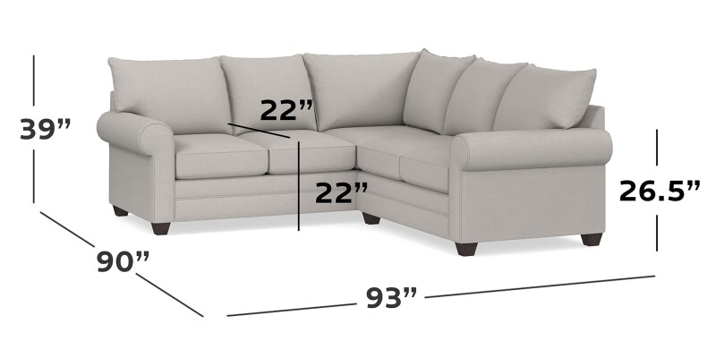 Alexander Roll Arm L-Shaped Sectional 2712LSECTSFCFC1872LOUNGE