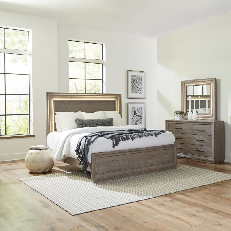 Horizons King Panel Bed, Dresser & Mirror 272BRKPBDM