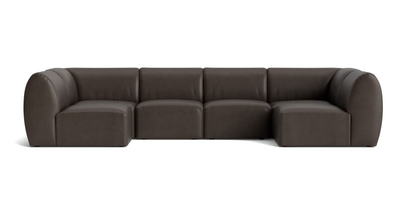 Clyde Leather Modular U-Shaped Sectional 2756USECT6LKIT53