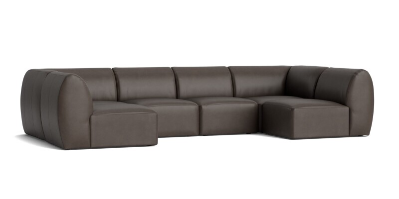 Clyde Leather Modular U-Shaped Sectional 2756USECT6LKIT57