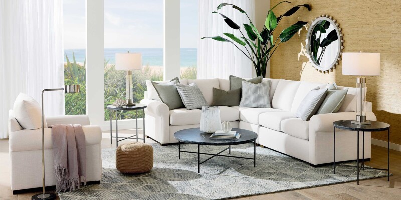 Hanover Roll Arm L-Shaped Sectional 2762LSECTLFCFC2230SUPPORT