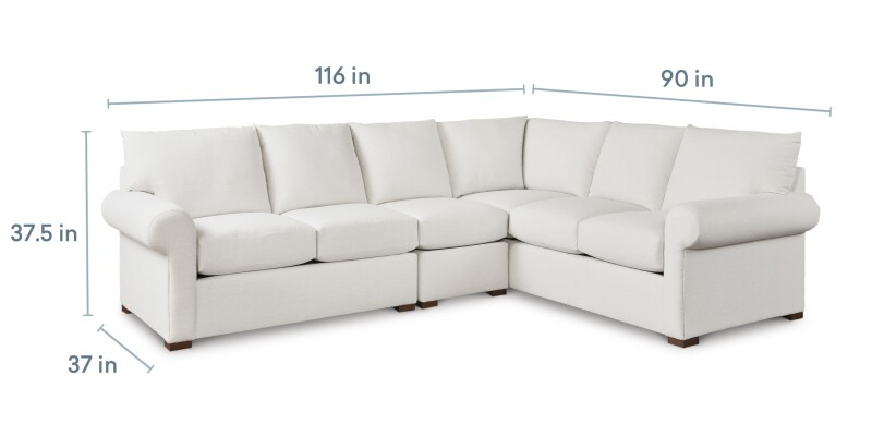 Hanover Roll Arm L-Shaped Sectional 2762LSECTLFCRFC22319PREMIER