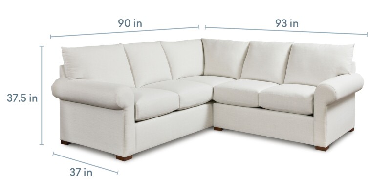 Hanover Roll Arm L-Shaped Sectional 2762LSECTSFCFC22319SUPPORT