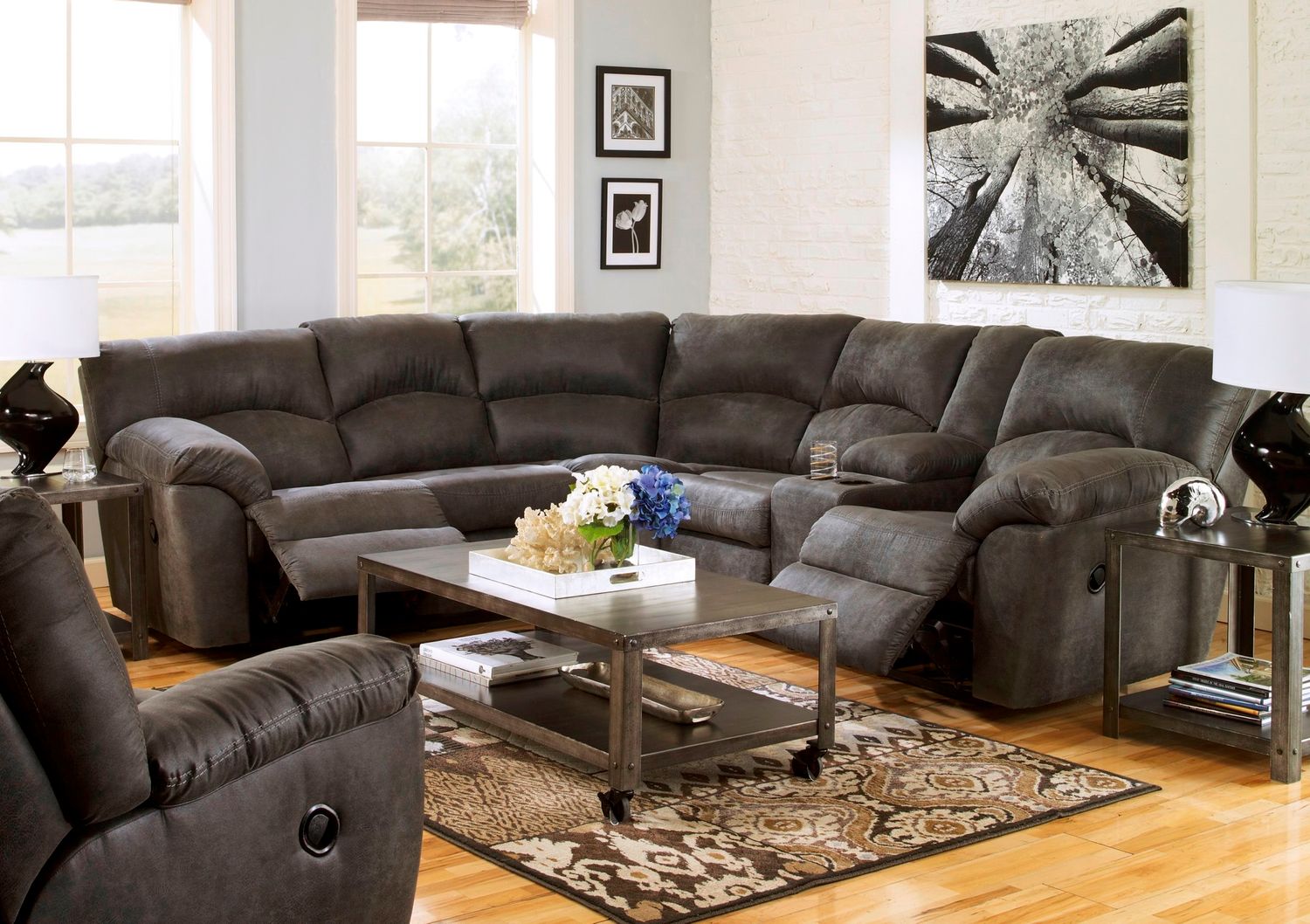 Tambo 2-Piece Reclining Sectional In Pewter 27801S1