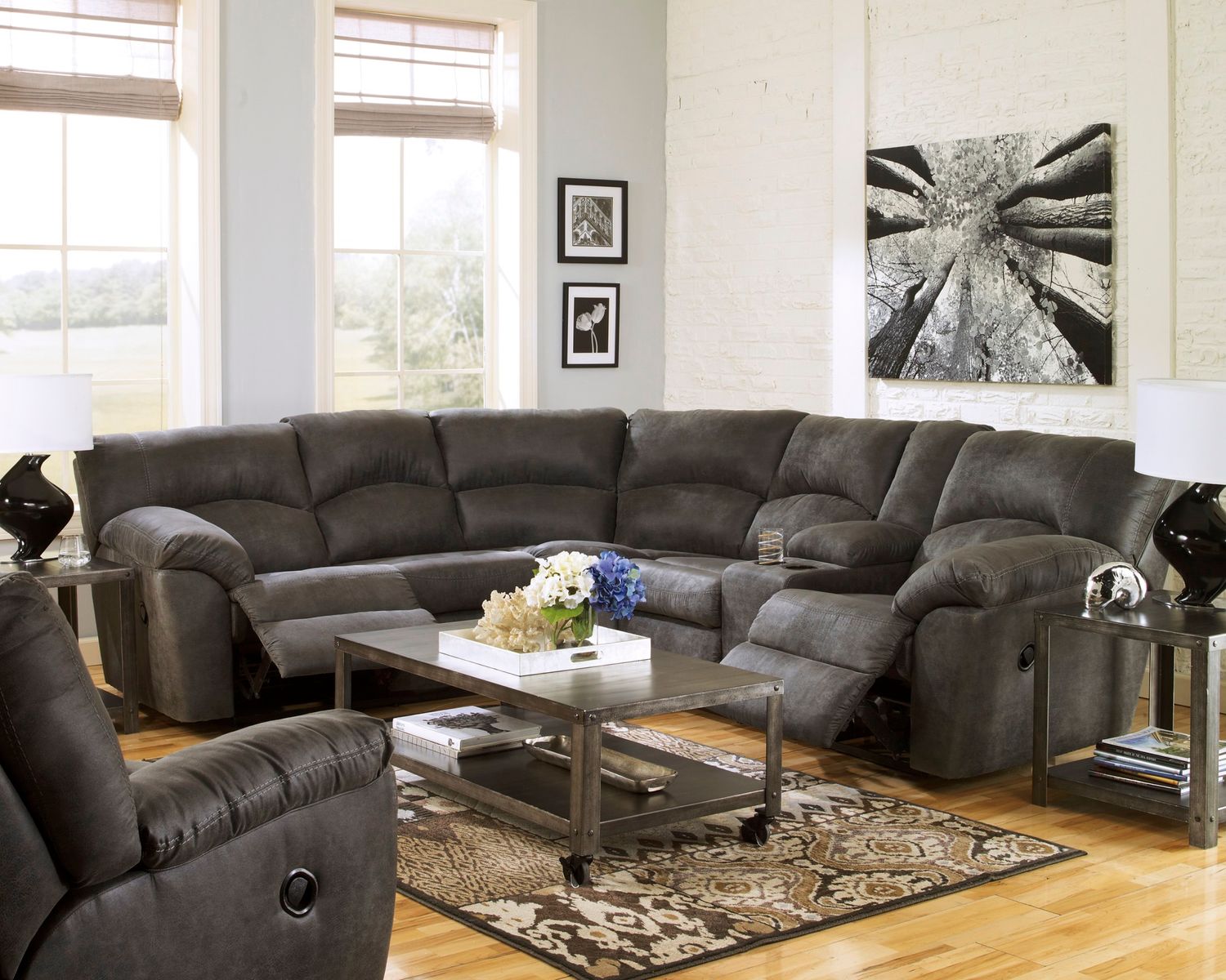 Tambo 2-Piece Reclining Sectional In Pewter 27801S1