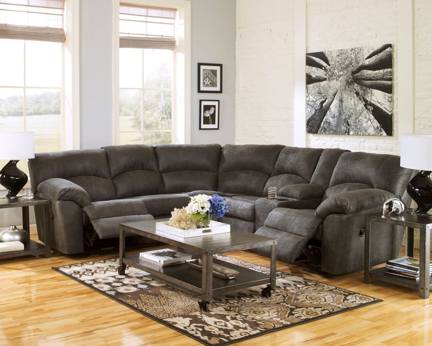 Tambo 2-Piece Reclining Sectional In Pewter 27801S1