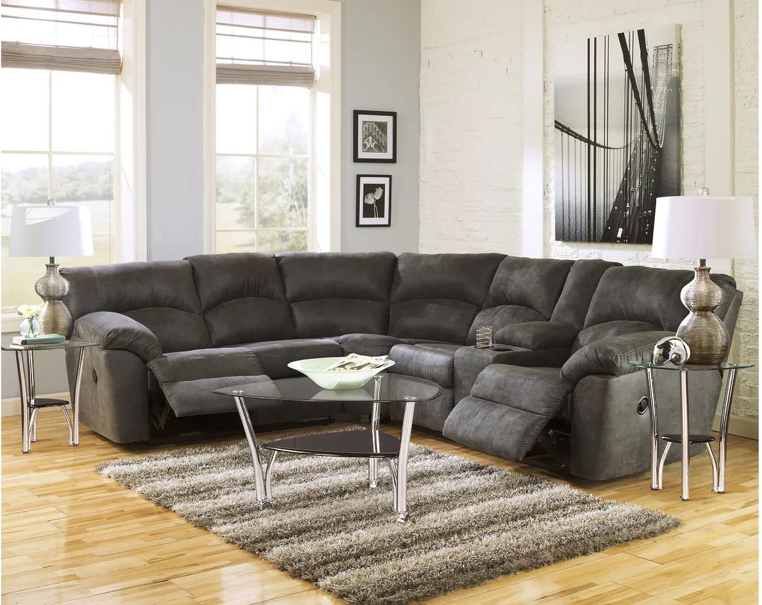 Tambo 2-Piece Reclining Sectional In Pewter 27801S1