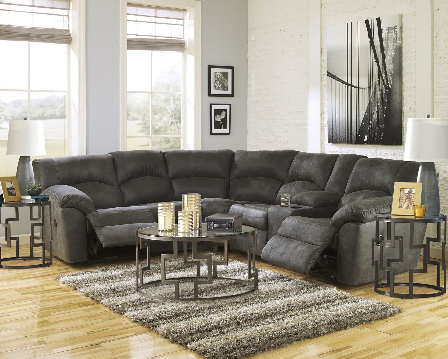 Tambo 2-Piece Reclining Sectional In Pewter 27801S1
