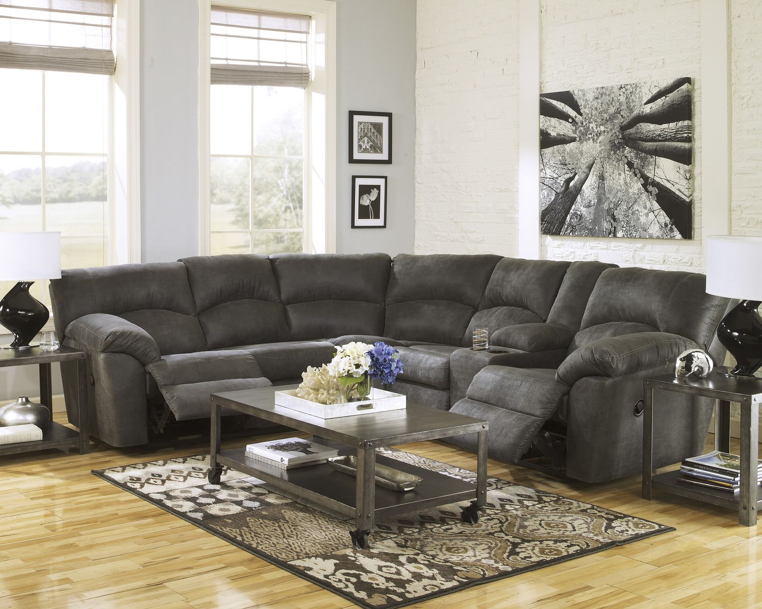 Tambo 2-Piece Reclining Sectional In Pewter 27801S1