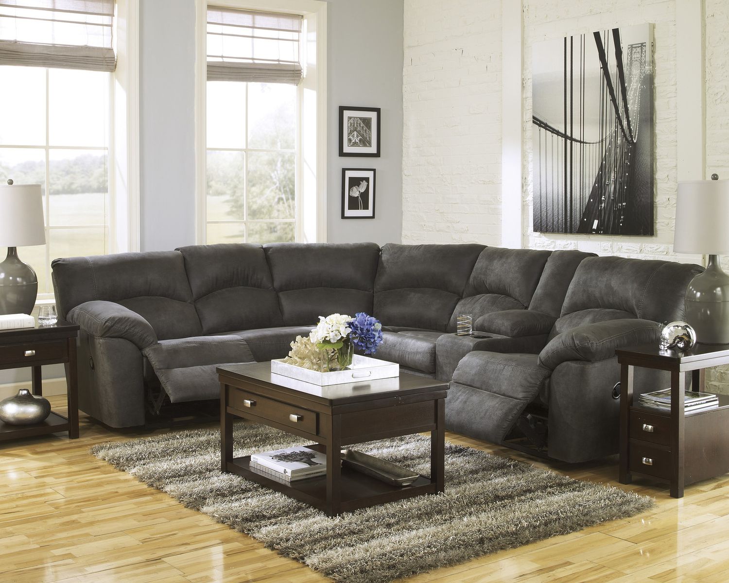 Tambo 2-Piece Reclining Sectional In Pewter 27801S1