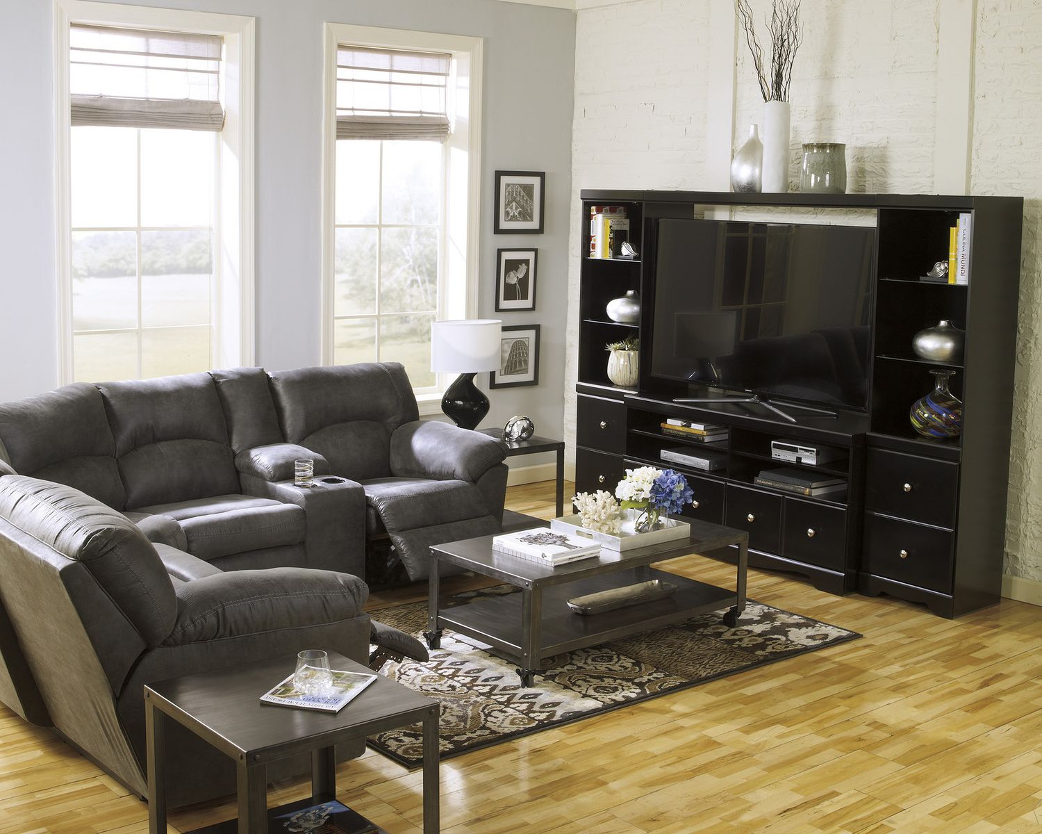 Tambo 2-Piece Reclining Sectional In Pewter 27801S1